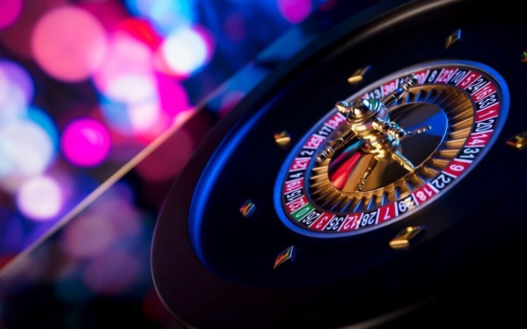 stock photo of slot machines in a casino